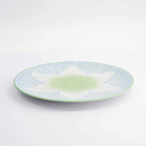 [21158] Lily Flower Plate 26x2cm Light Blue 21158 6/36