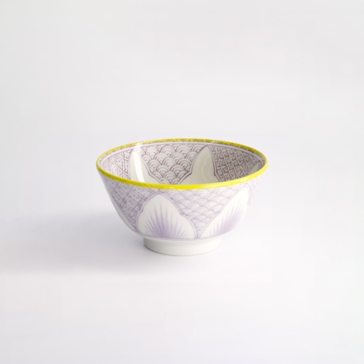 [21159] Lily Flower Small Tayo Bowl 13.5x6.8cm 300ml Purple 21159 6/48
