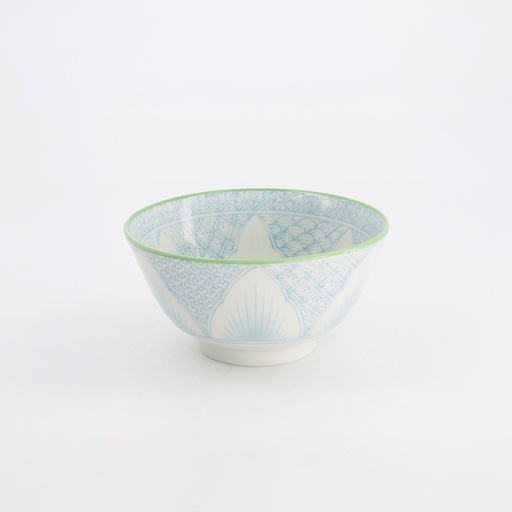 [21162] Lily Flower Small Tayo Bowl 13.5x6.8cm 300ml Light Blue 21162 6/48