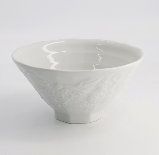 [21201] Ramen Bowl Dragon 19.8x10cm White 650ml 4/24 21201