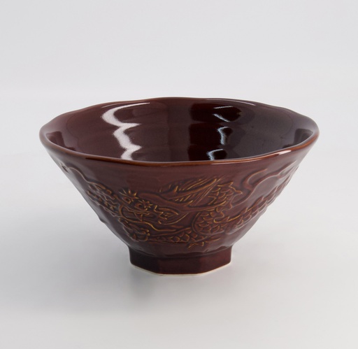 [21202] Ramen Bowl Dragon 19.8x10cm Brown 650ml 4/24 21202