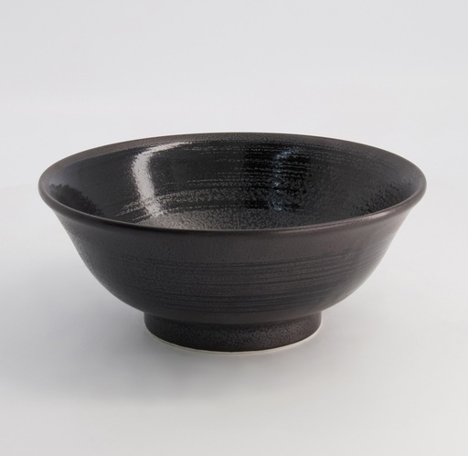 [21204] Ramen Bowl Black Brush 21.5x8.5cm Black 3/24 21204