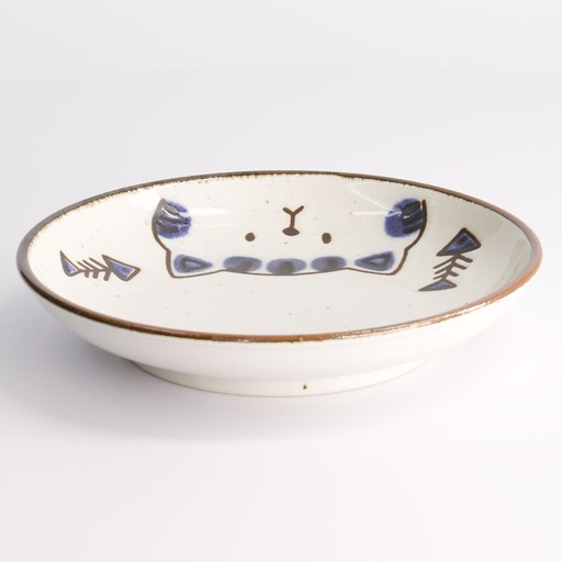 [21267] Kawaii Cat Neko Plate 16.2x3.4cm Blue 21267 6/72