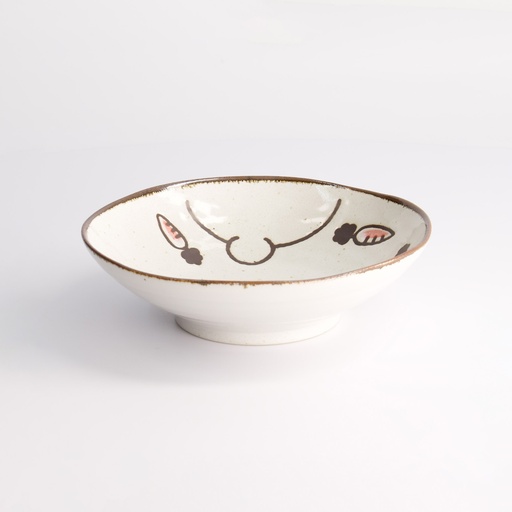 [21272] Kawaii Rabbit Usagi Shallow Bowl 17x4.9cmh Pink 21272 12/72