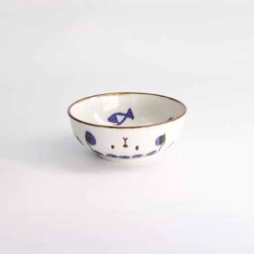 [21275] Kawaii Cat Neko Bowl 13.2x5cmh 360ml Blue 21275 6/48