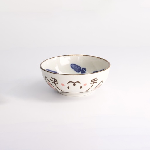 [21276] Kawaii Rabbit Usagi Bowl 13.2x5cmh 360ml Pink 21276 6/48