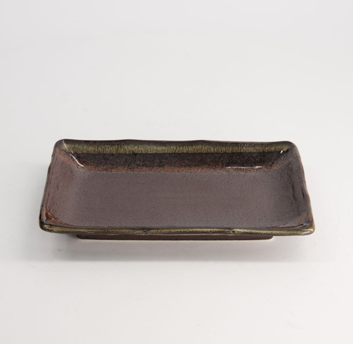 [21045] Mino Craft Rectangular Plate 21x13.5x2.8 Black 6/48