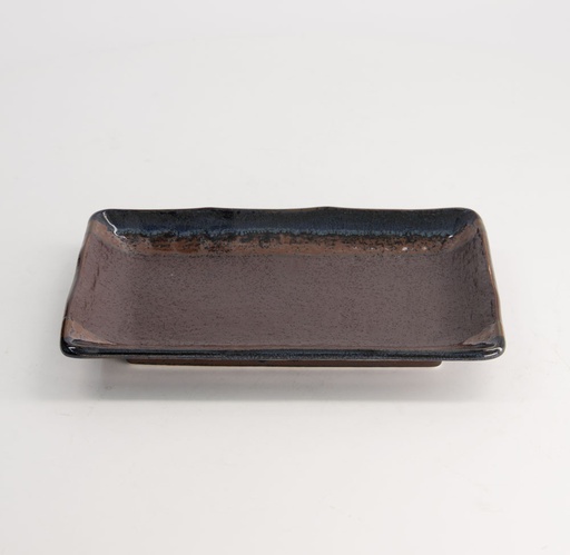 [21046] Mino Craft Rectangular Plate 21x13.5x2.8 Black 6/48