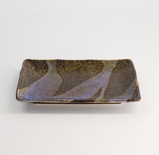 [21047] Mino Craft Rectangular Plate 21x13.5x2.8 Bk/Bl 6/48