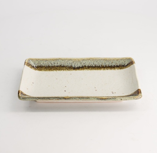 [21049] Mino Craft Rectangular Plate 21x13.5x2.8cm White 6/48