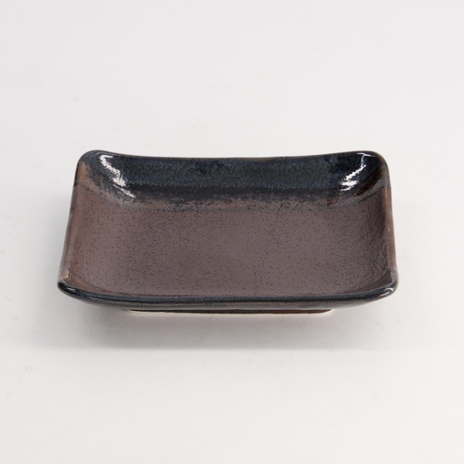 [21067] Masiko Kinyo Plate 13.7x11.2x3cm Black 6/72