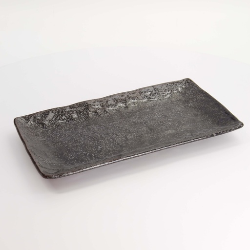 [21071] Mino Craft Rectangular Plate 31x16.5x3cm Black 4/24