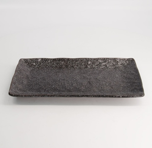 [21071] Mino Craft Rectangular Plate 31x16.5x3cm Black 4/24