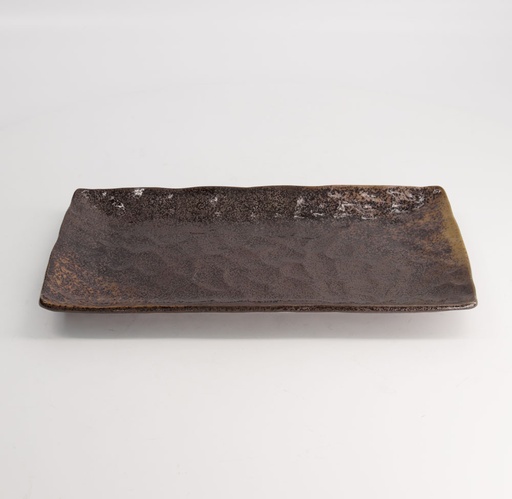 [21072] Mino Craft Rectangular Plate 31x16.5x3cm Brown 4/24
