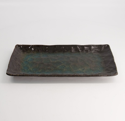 [21073] Mino Craft Rectangular Plate 31x16.5x3cm Blue 4/24