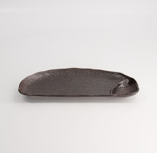 [21076] Mino Craft Rectangular Plate 27.5x12x2.5cm Brown 4/32