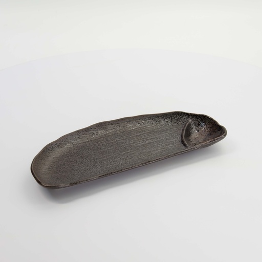 [21076] Mino Craft Rectangular Plate 27.5x12x2.5cm Brown 4/32