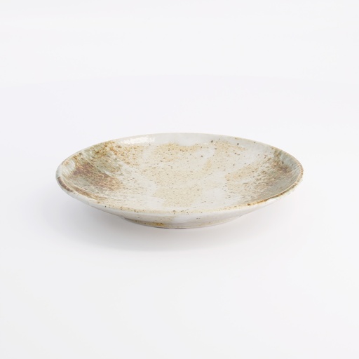 [21088] Yukishino Plate 16.7x2.5cm Br/Wh 21088 6/72