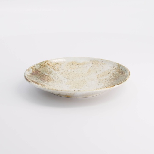 [21088] Yukishino Plate 16.7x2.5cm Br/Wh 21088 6/72