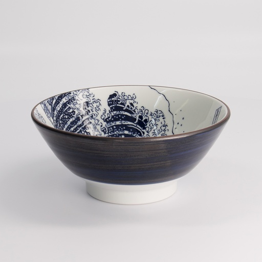 [21329] Hokusai Nami Ramen Bowl 17x8cm Blue/White 21329 6/36