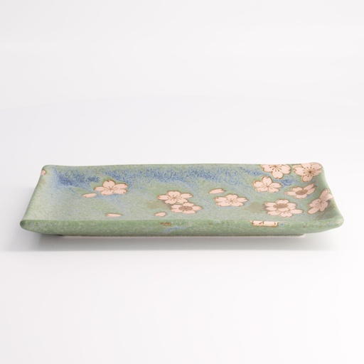 [21347] Sakura Plate 22.5x12.7cm Green 21347 6/48