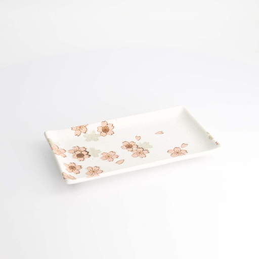 [21349] Sakura Plate 22.5x12.7cm White 21349 6/48
