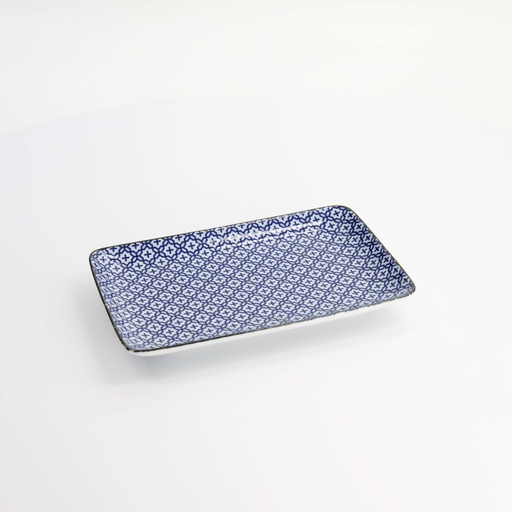 [21375] Mixed Plate 20.4x13cm Sashiko E 21375 6/36