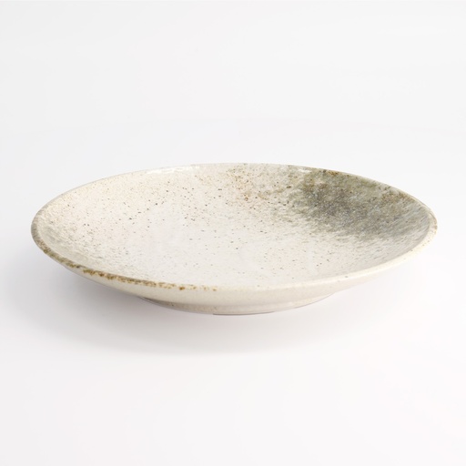 [21412] Yukishino Round Plate 22.7x3.1cm Br/Wh 21412 6/36