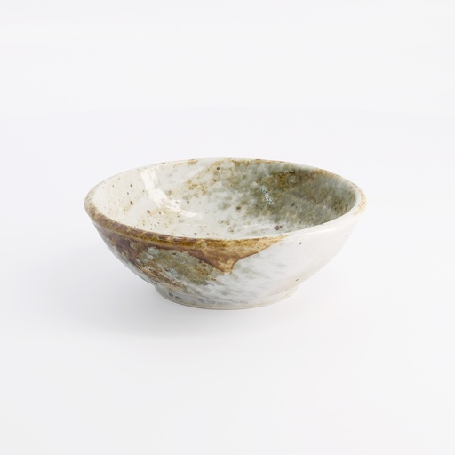 [21414] Yukishino Bowl 13x4.5cm 250ml Br/Wh 21414 6/72