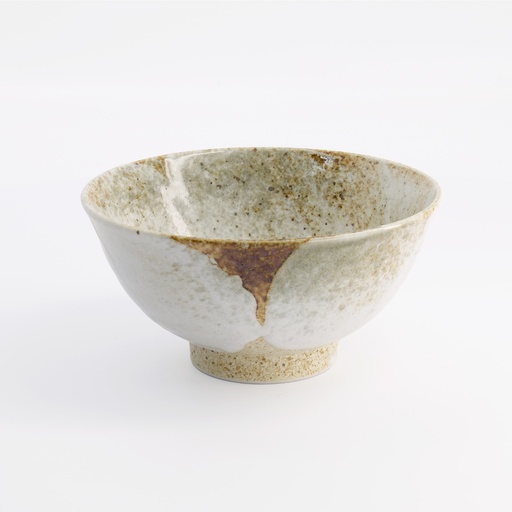 [21415] Yukishino Bowl 16x7.5cm 600ml Br/Wh 21415 6/48
