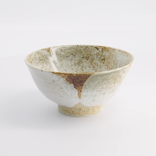 [21415] Yukishino Bowl 16x7.5cm 600ml Br/Wh 21415 6/48