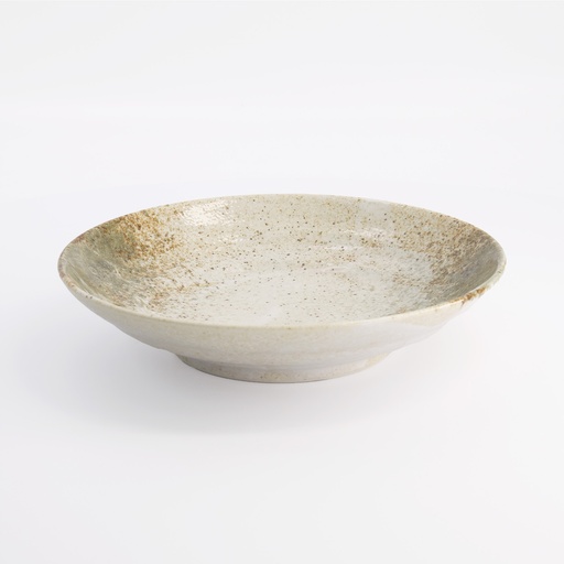 [21416] Yukishino Deep Plate 23x5cm Br/Wh 21416 4/32