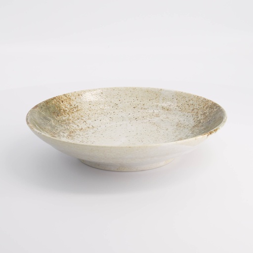 [21416] Yukishino Deep Plate 23x5cm Br/Wh 21416 4/32