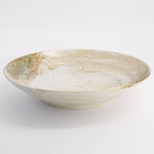 [21417] Yukishino Deep Plate 29x6cm Br/Wh 21417 2/16