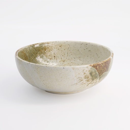 [21421] Yukishino Tayo Bowl 19.7x7cm 1200ml Br/Wh 21421 3/24