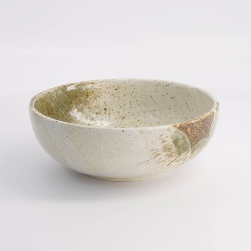 [21421] Yukishino Tayo Bowl 19.7x7cm 1200ml Br/Wh 21421 3/24