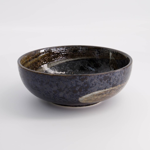[21434] Arahake Tayo Bowl 19.7x7cm 1200ml Bk/Br 21434 3/24