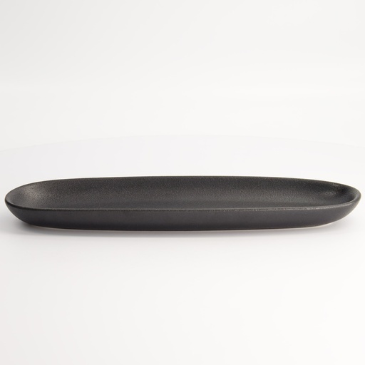 [20375] Yuzu Black Plate 30.3x9.5x2.4cm A2025Y101 6/48