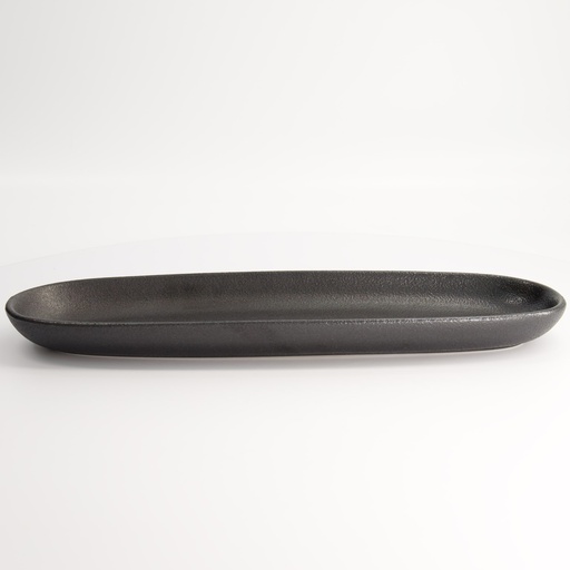 [20376] Yuzu Black Oval Plate 40.5x12.7x3.5cm A2027Y101 4/24