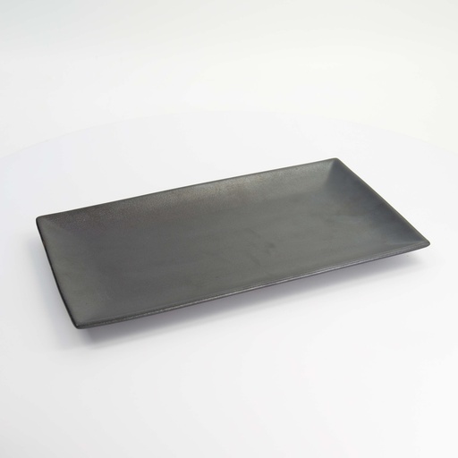 [20389] Yuzu Black Rect. Plate 34.3x19.4x2.4cm A21527Y101 3/18