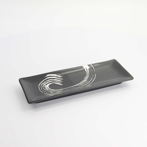 [7480] Black Maru Series Plate 26.5x10.5x2.5cm  A0399Y103T86 4/24