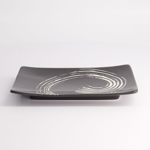 [7481] Black Maru Series Plate 20.5x14x2.3cm  A0404Y103T86 4/24