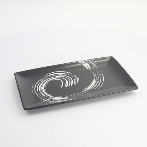 [7482] Black Maru Series Plate 27x16.5x2cm  A21263Y103T86 4/24