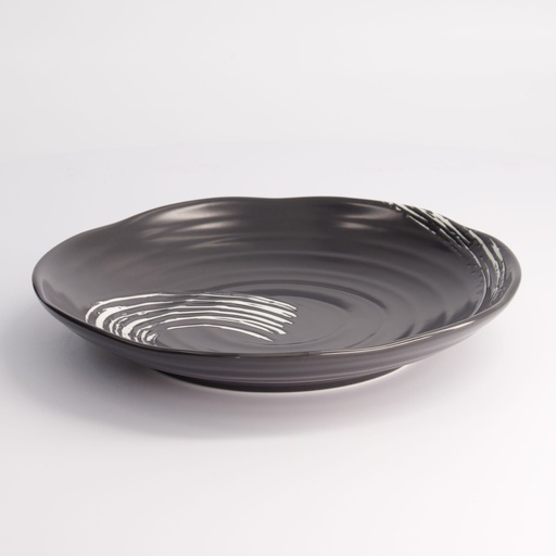 [7486] Black Maru Series Plate 21.6x2.7cm A20884Y103T86 6/36