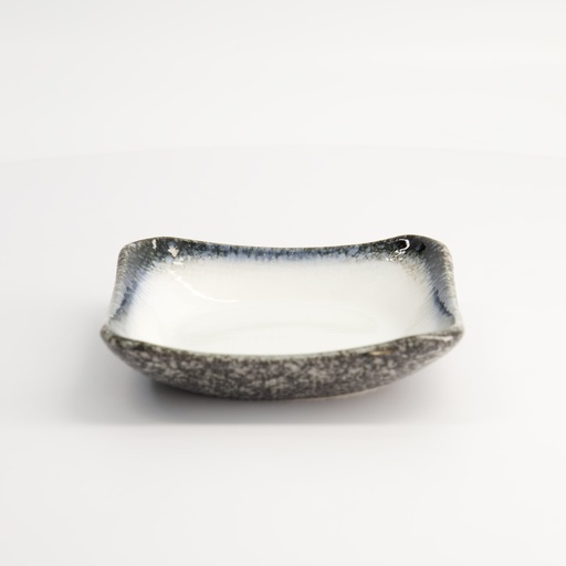 [7455] Tajimi Blue/White Plate 14x14x3.5cm E485-0-0152 12/72