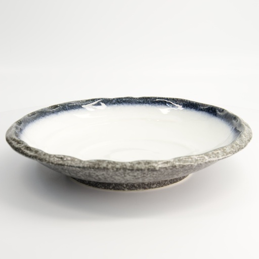 [7460] Tajimi Blue/White Plate 30x6.5cm E485-7  1/12