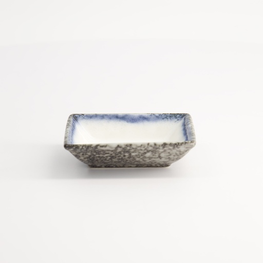 [7990] Tajimi Blue/White Plate 9.5x7x2.5cm E485-0-04001 12/144