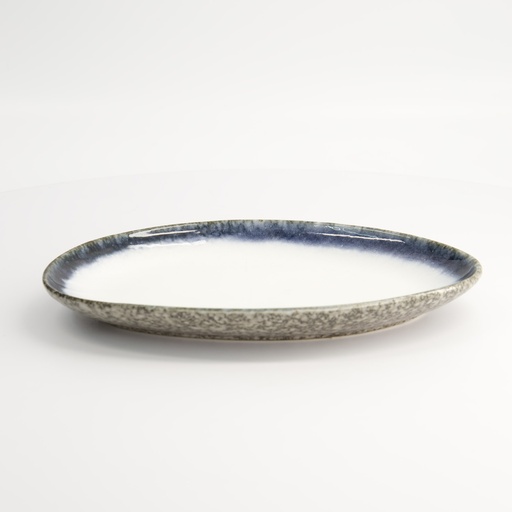 [14736] Tajimi Blue/White Plate 26.7x19x3cm E485-P-08112 2/16