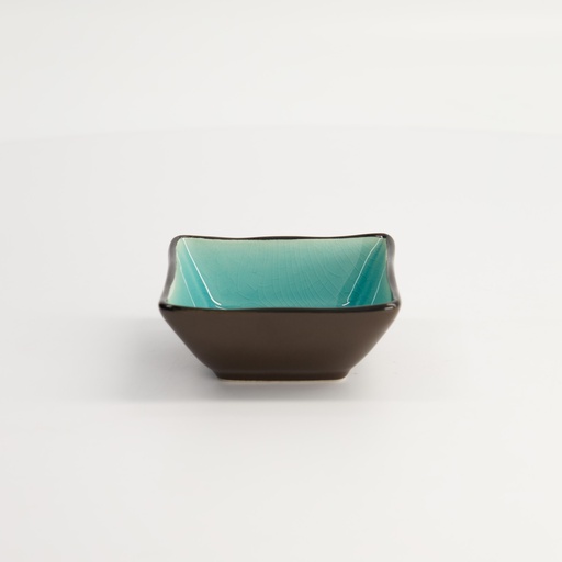 [8166] Glassy Turquoise Deep Dish 8.3x8.3x3.5cm HL15849M/BL 6/72