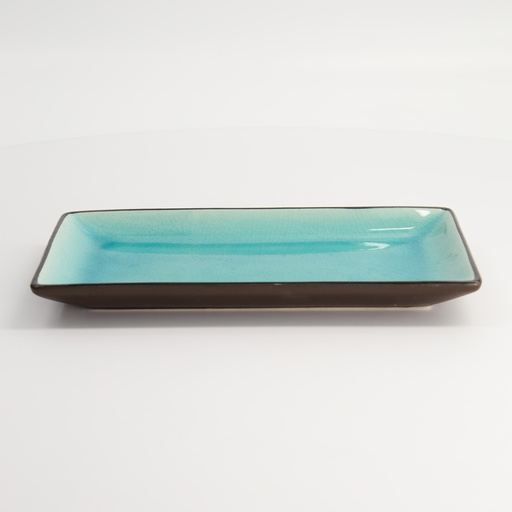 [8167] Glassy Turquoise Plate 22x12.5x2.5cm  HL15850/BL 4/24
